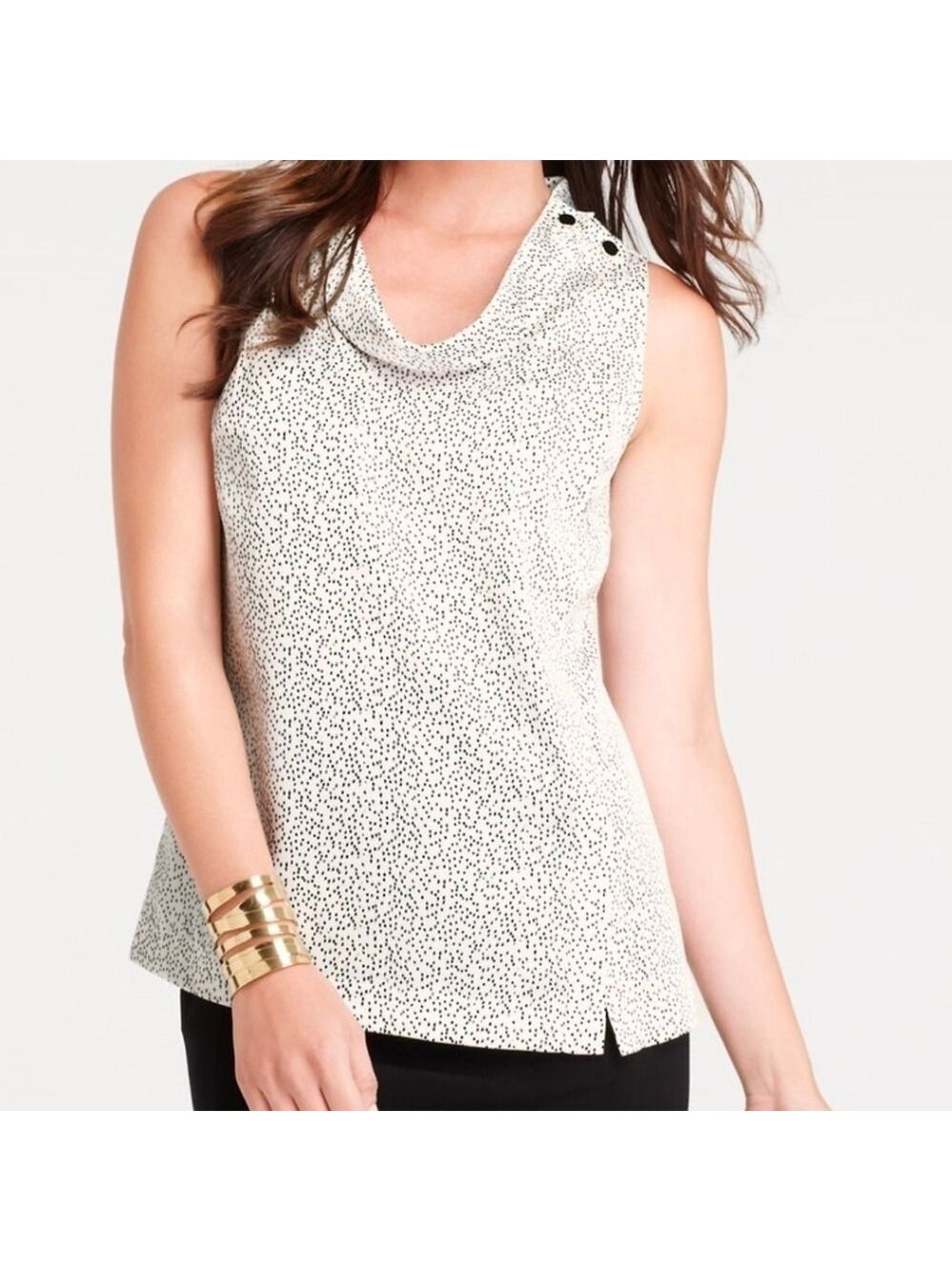 RW&CO. Black and White Sleeveless Blouse